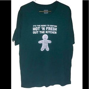 Gingerbread man T-shirt Christmas holidays funny humor Sz XL
